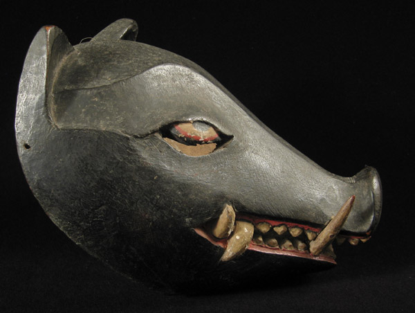 Indonesian Tribal Art - Boar mask, Indonesia, left