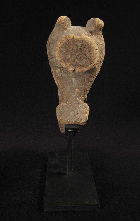 Indonesian Tribal Art - Wood aso finial, Dayak, Borneo, back
