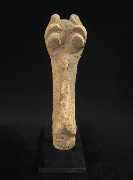 Indonesian Tribal Art - Wood aso finial, Dayak, Borneo, front