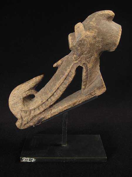 Indonesian Tribal Art - Wood aso finial, Dayak, Borneo, right