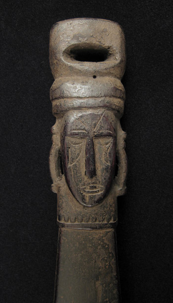 Oceanic Art - Wood ladle, Huon Gulf, Papua New Guinea, top front