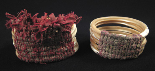 Oceanic Art - Trocus shell bracelets, Papua New Guinea, back view