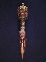 Asian Tribal Art - Rosewood phurba, Tibet