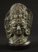 Asian Tribal Art - Copper repouss� Bhairava, Nepal