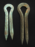 Asian Tribal Art - Bronze hairpins, Chin, Burma
