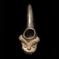 Art of the Americas -&nbsp;Ceramic pipe, Chavin, Peru