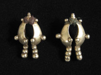 Indonesian Tribal Art - Silver Lelbutir earrings, Tanimbar, Moluccas