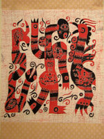 Asian Tribal Art - Batik scroll, China
