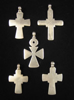 African Tribal Art - Silver Coptic cross pendants, Ethiopia