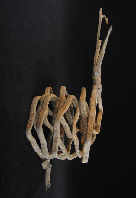 African Tribal Art - Iron snake currency, Fon, Benin, side