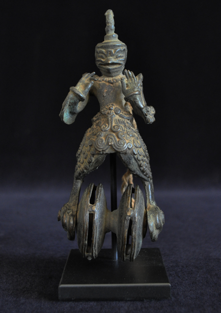 Bronze temple pulley, Burma - front view