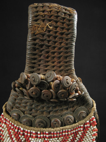 African Tribal Art - Beaded cache-sex, Kirdi, Cameroon, detail top