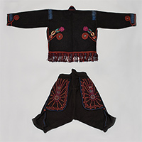 Man's ceremonial (cofrad&iacute;a) outfit, Chichicastenango, Guatemala