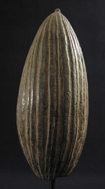 Asian Tribal Art - Wood hookah bowl, Nepal, back