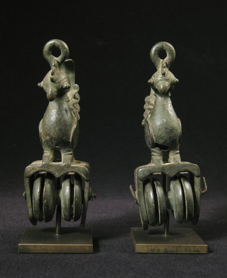 Asian Tribal Art - Iron temple pulleys, Burma, front