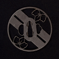 Tsuba sword guard, kyo-sukashi, Kyoto, Japan