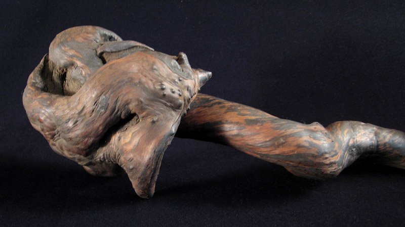 Asian Tribal Art - Burl wood hook, Japan, top