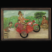 Painting on glass, Java, Indonesia